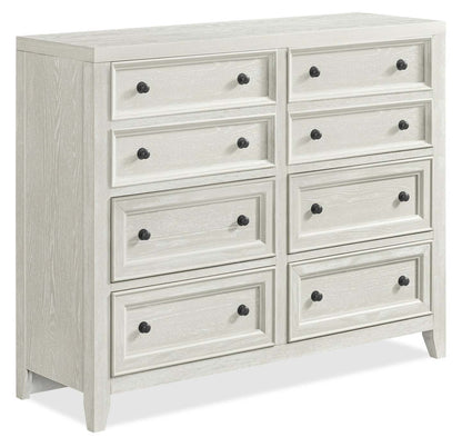 Commode Casa de 8 tiroirs pour la chambre à coucher, 54 po (l) x 44 po (H), en bois - blanche