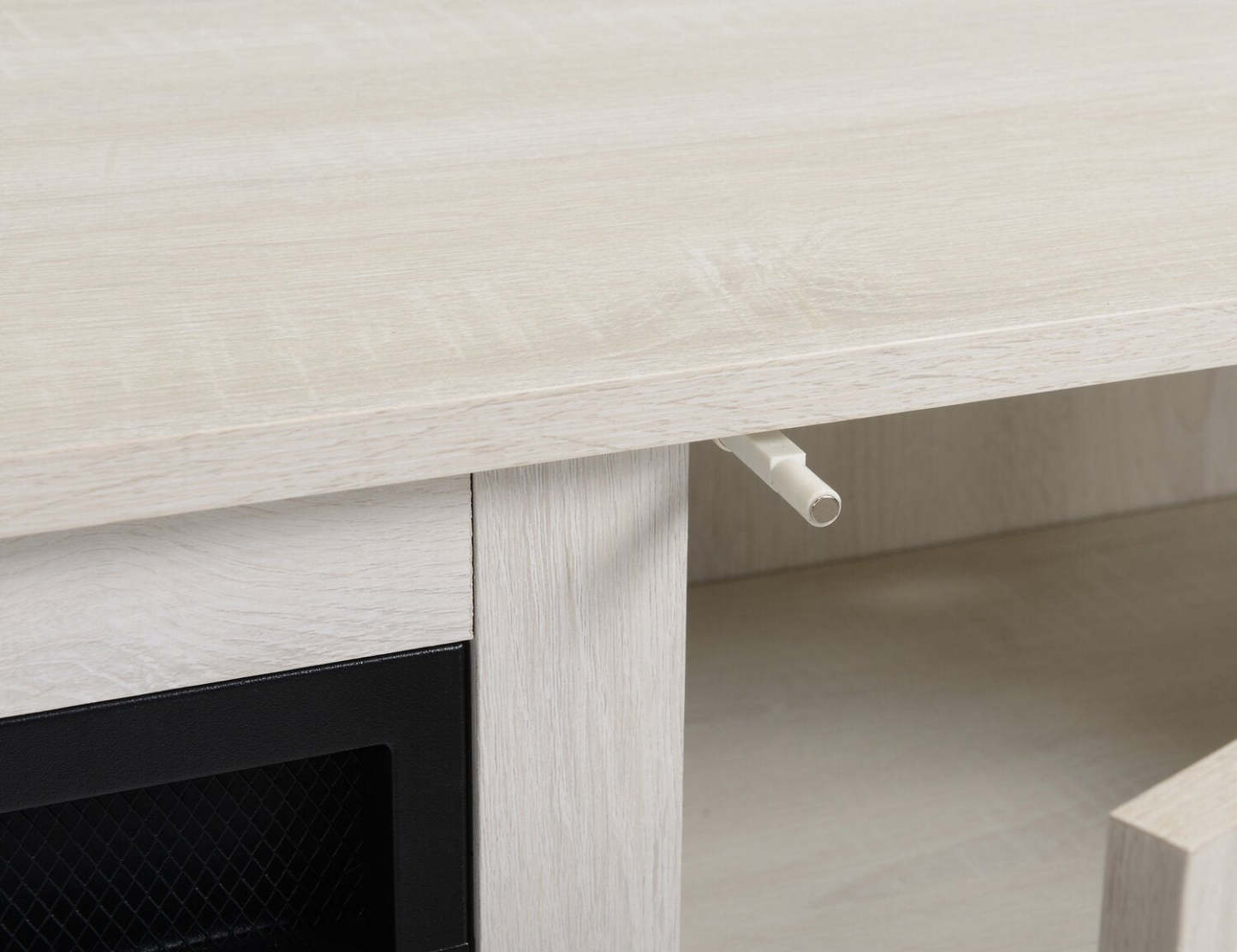 Meuble TV moderne avec cheminée électrique Antoni 62 avec rangement et gestion des câbles pour téléviseurs jusqu'à 70- |Meuble pour téléviseur moderne Antoni de 62 po avec foyer électrique, rangement et système de gestion