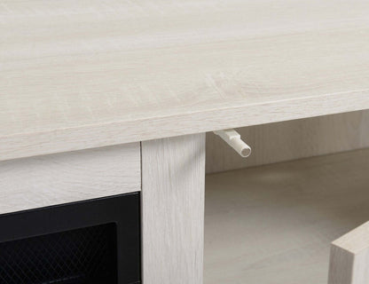 Meuble TV moderne avec cheminée électrique Antoni 62 avec rangement et gestion des câbles pour téléviseurs jusqu'à 70- |Meuble pour téléviseur moderne Antoni de 62 po avec foyer électrique, rangement et système de gestion