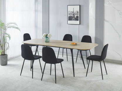 Chaise de salle à manger Joss en tissu de polyester et en métal - noire