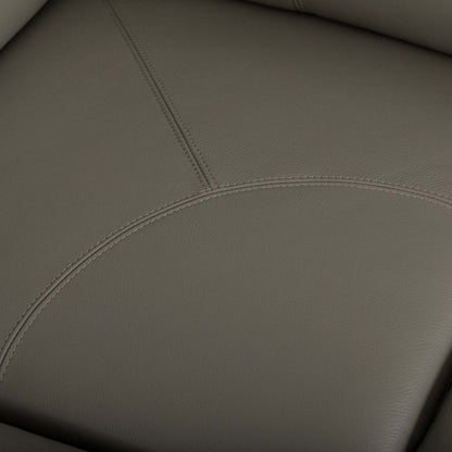 Sofa sectionnel de gauche à inclinaison électrique Valentino 3 pièces en cuir véritable avec appuie-têtes réglables - gris