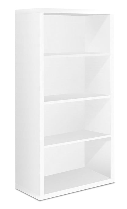 Bibliothèque 4 étagères Slade 23.75 - Blanc|Bibliothèque Slade de 23,75 po à 4 tablettes - blanche