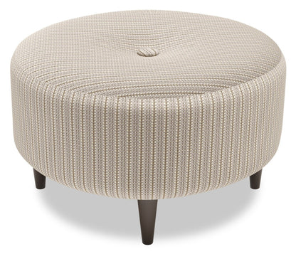 Pouf The Curve 31 en tissu, beige champignon, fabriqué au Canada | CURV1161