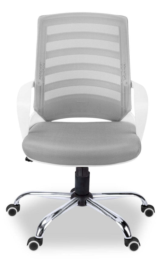 Felton 24 Office Chair - White with Grey Mesh|Chaise de bureau Felton de 24 po - blanche avec mailles grises