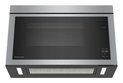 Quatre à micro-ondes à hotte intégrée KitchenAid de 1,1 pi³ à installation affleurée avec cuisson à 900 Watts - Acier inoxydable PrintShield…