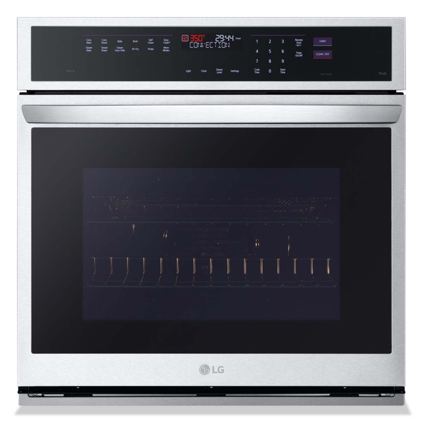 LG 30 4,7 pi³ Four mural électrique avec convection par ventilateur - Acier inoxydable résistant aux taches - WSEP4727F | Four mural électrique LG de 4,7 pi³ et de 30 po avec convection par ventilateur - acier inoxydable S…