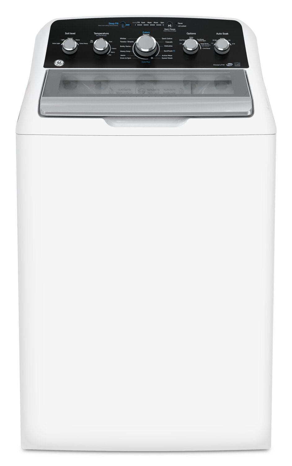 GE 4,9 Cu. Fort. Laveuse avec agitateur à chargement par le haut - Blanc - GTW491BMRWS | Laveuse GE à chargement par le haut de 4,9 pi³ avec agitateur - blanche - GTW491BMRWS