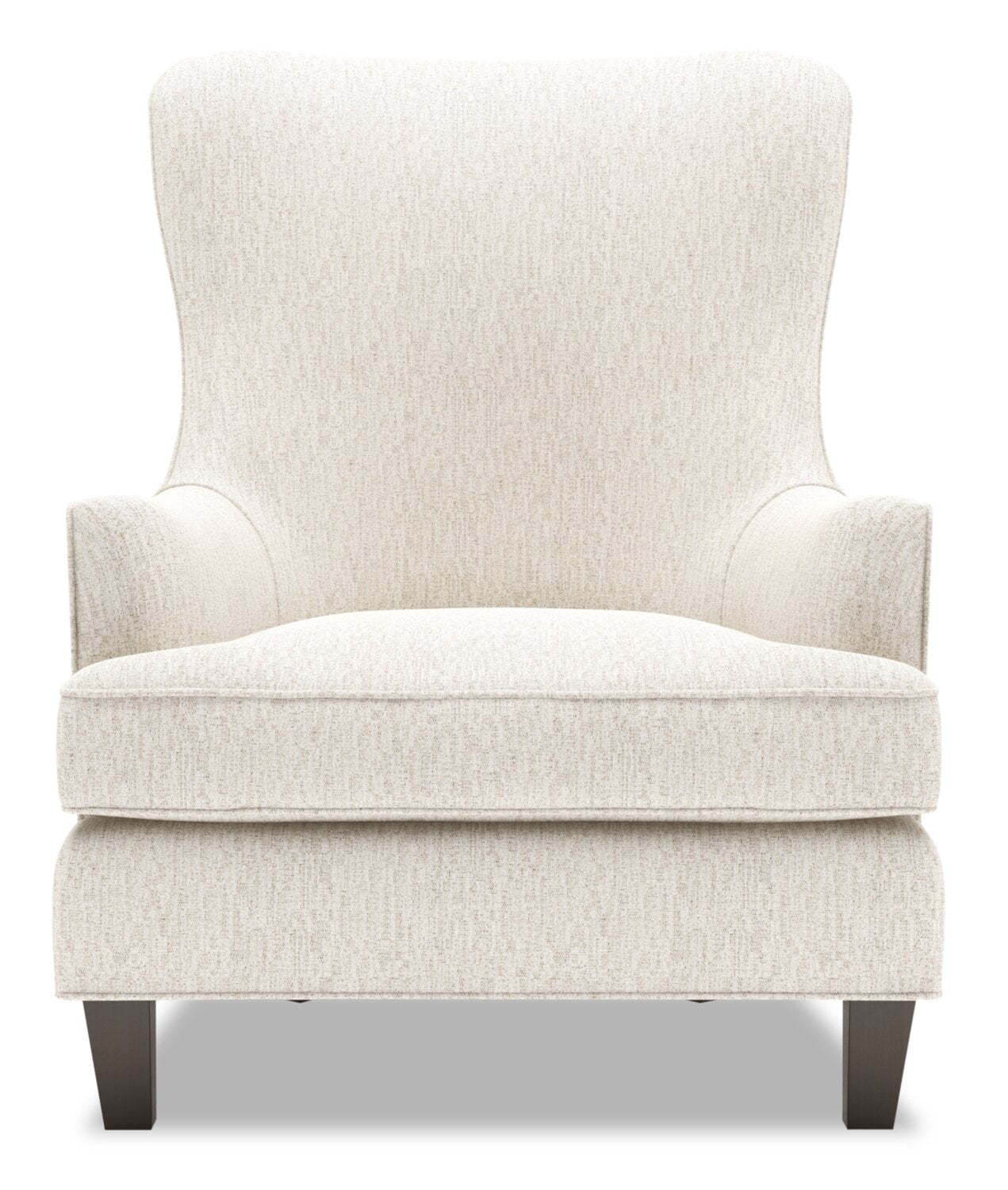 Fauteuil d’appoint à oreilles personnalisable Sofa Lab de 32 po fabriqué au Canada en tissu de chenille - beige Luxury Sand | WING3093