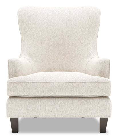 Fauteuil d’appoint à oreilles personnalisable Sofa Lab de 32 po fabriqué au Canada en tissu de chenille - beige Luxury Sand | WING3093