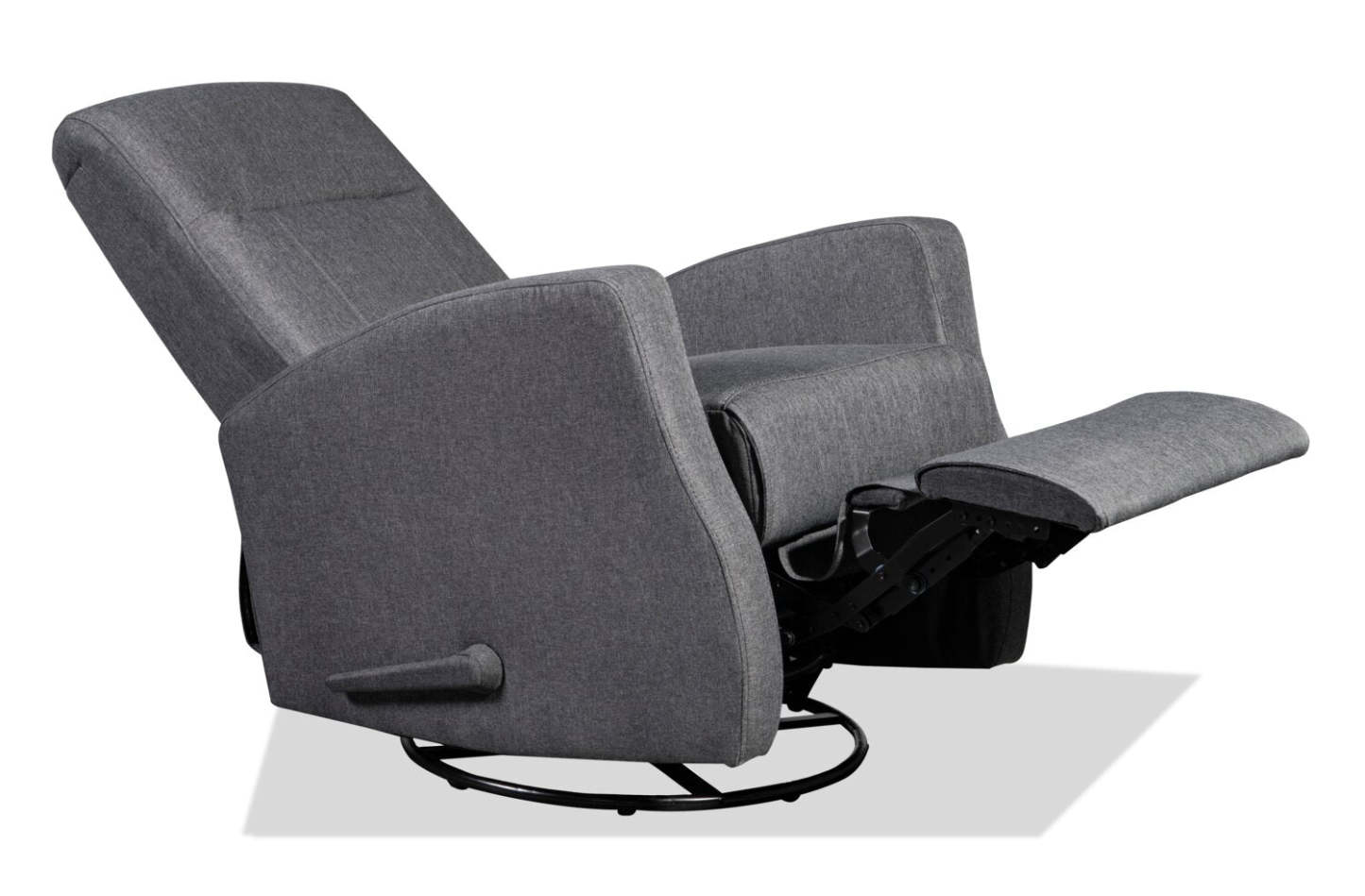 Fauteuil berçant, pivotant et inclinable Nyla de 30 po en tissu d’apparence lin - gris