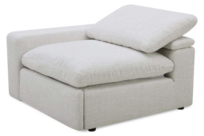 Sofa sectionnel à inclinaison électrique modulaire Sky 6 pièces en tissu avec console et coussins en duvet et plumes - blé Nathan