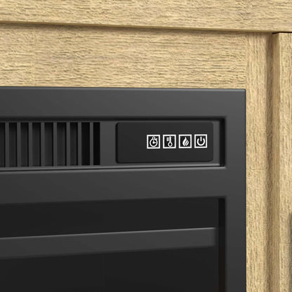 Scott Living Lenore 60 Cheminée électrique meuble TV avec rangement - Naturel | Meuble pour téléviseur Scott Living Lenore de 60 po avec foyer électrique et rangement - naturel | LENNTFIR