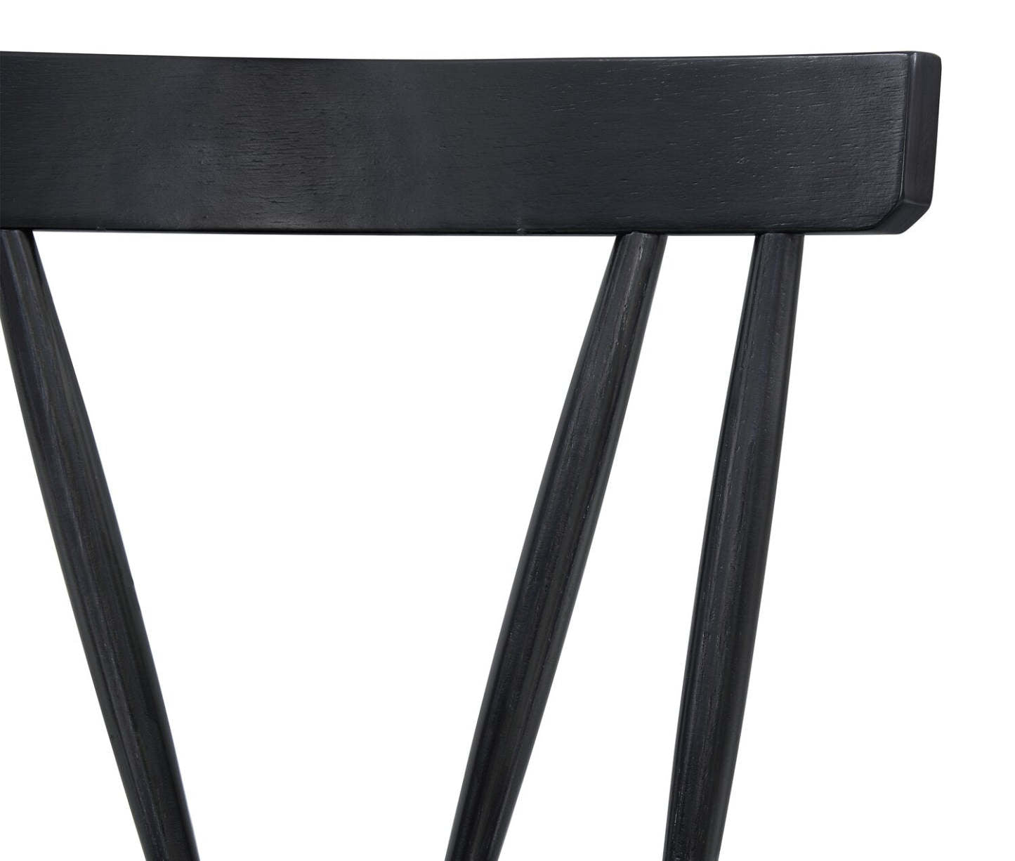 Chaise de salle à manger Remi avec dossier à lattes courbé - noire | Remi Dining Chair with Curved Slat-Back - Black