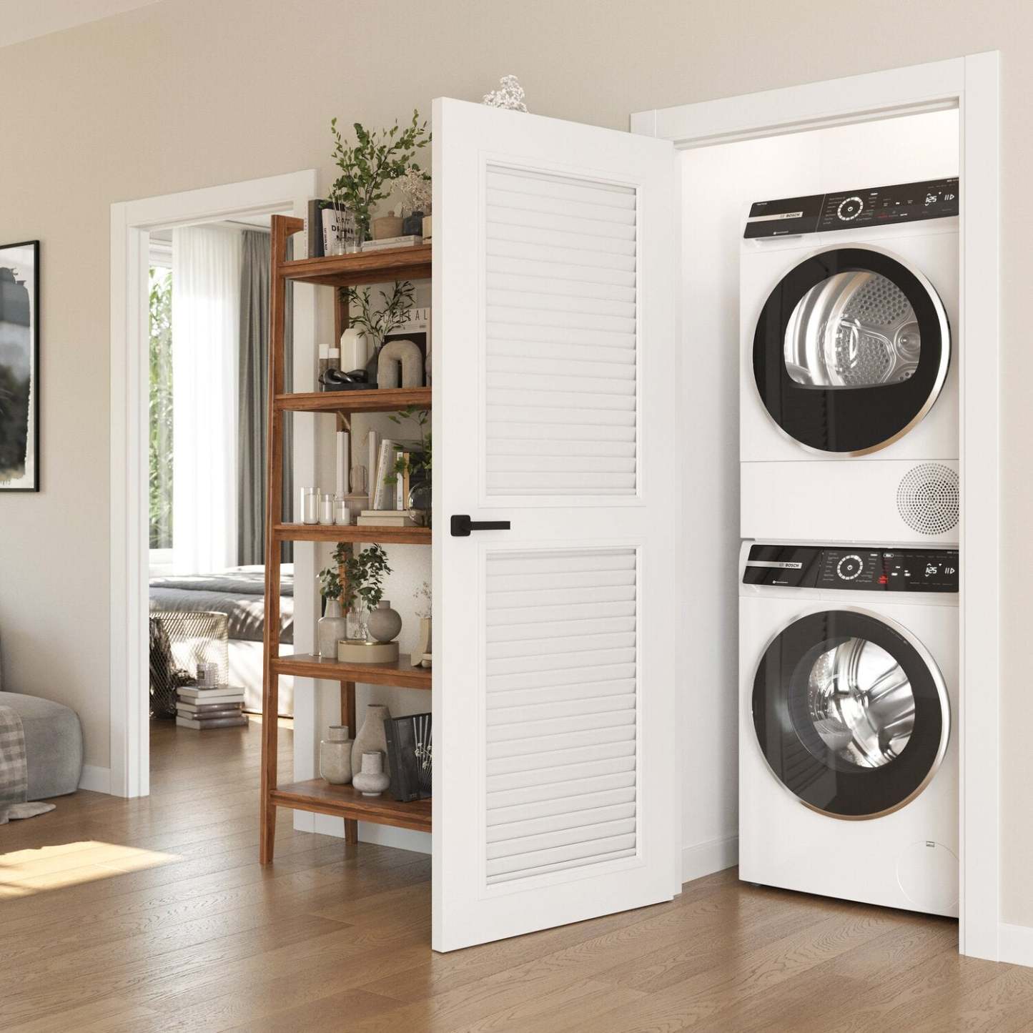 Bosch 500 Series 2,4 pi³ Laveuse à chargement frontal et 4 pi³ Sécheuse avec pompe à chaleur | Laveuse à chargement frontal de 2,4 pi³ et sécheuse avec pompe à chaleur de 4 pi³ de série 500 de Bosch | BOFL2460