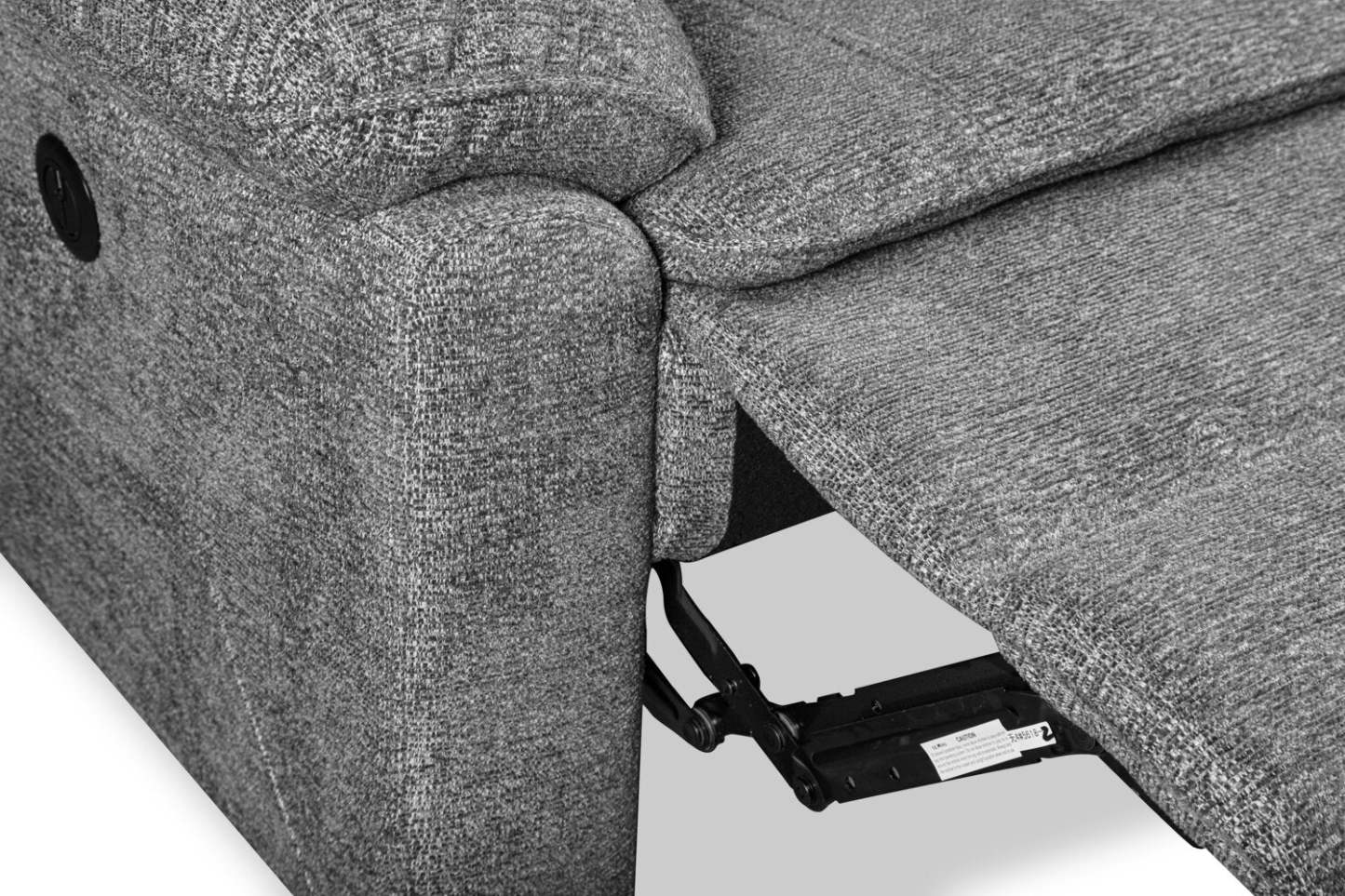 Chandler 60 Chenille Fabric Power Reclining Loveseat - Grey | Causeuse à inclinaison électrique Chandler de 60 po en tissu de chenille - gris