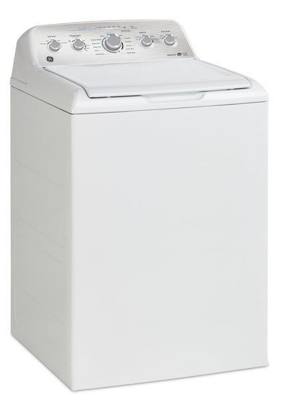 GE 4,9 Cu. FT. Laveuse à agitateur double action à chargement par le haut avec cycle SaniFresh - GTW490BMRWS | Laveuse GE à chargement par le haut de 4,9 pi³ avec agitateur à double action et cycle SaniFresh - G…