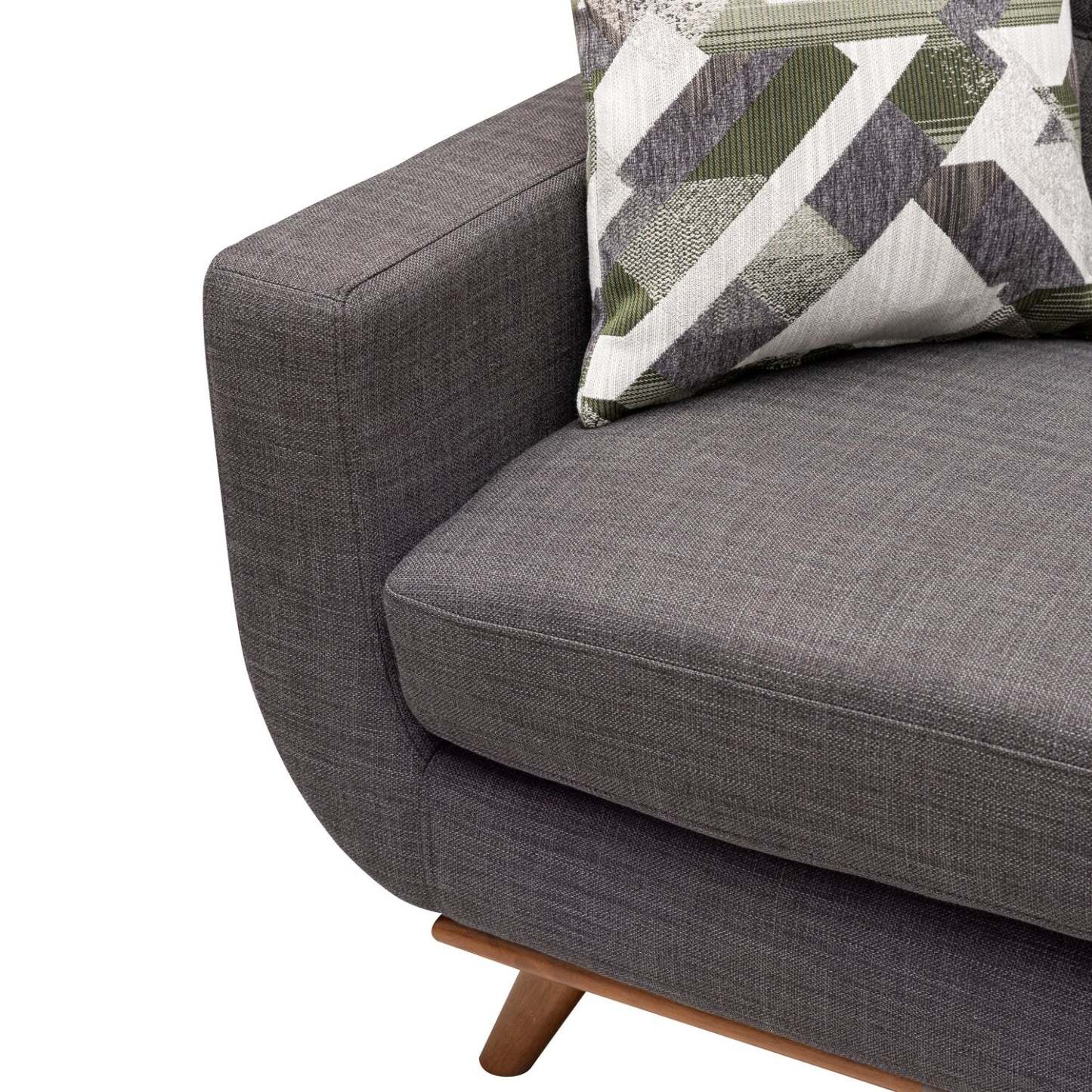 Sofa Freeman de Kort & Co. de 80 po de format condo en tissu d’apparence lin avec base et pattes en bois - gris anthracite