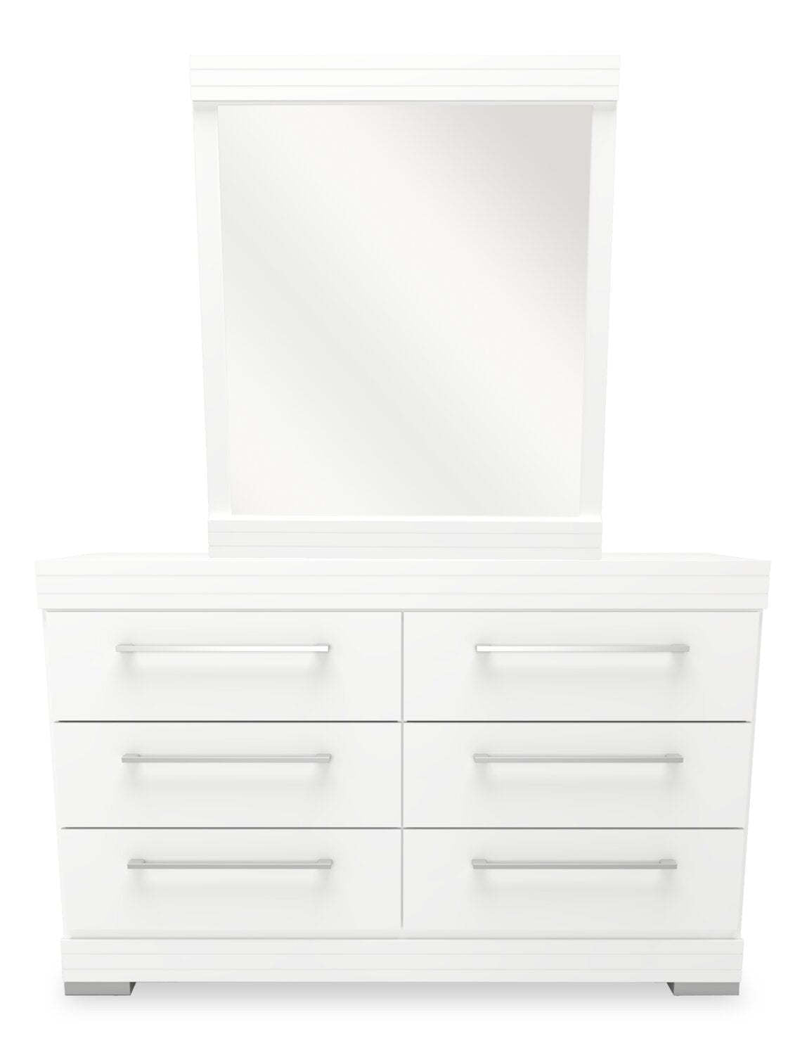 Miroir de commode de chambre à coucher Riley, fabriqué au Canada - Blanc | Miroir de commode de chambre à coucher Riley, fabriqué au Canada - blanc