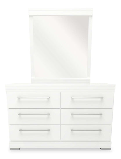 Miroir de commode de chambre à coucher Riley, fabriqué au Canada - Blanc | Miroir de commode de chambre à coucher Riley, fabriqué au Canada - blanc