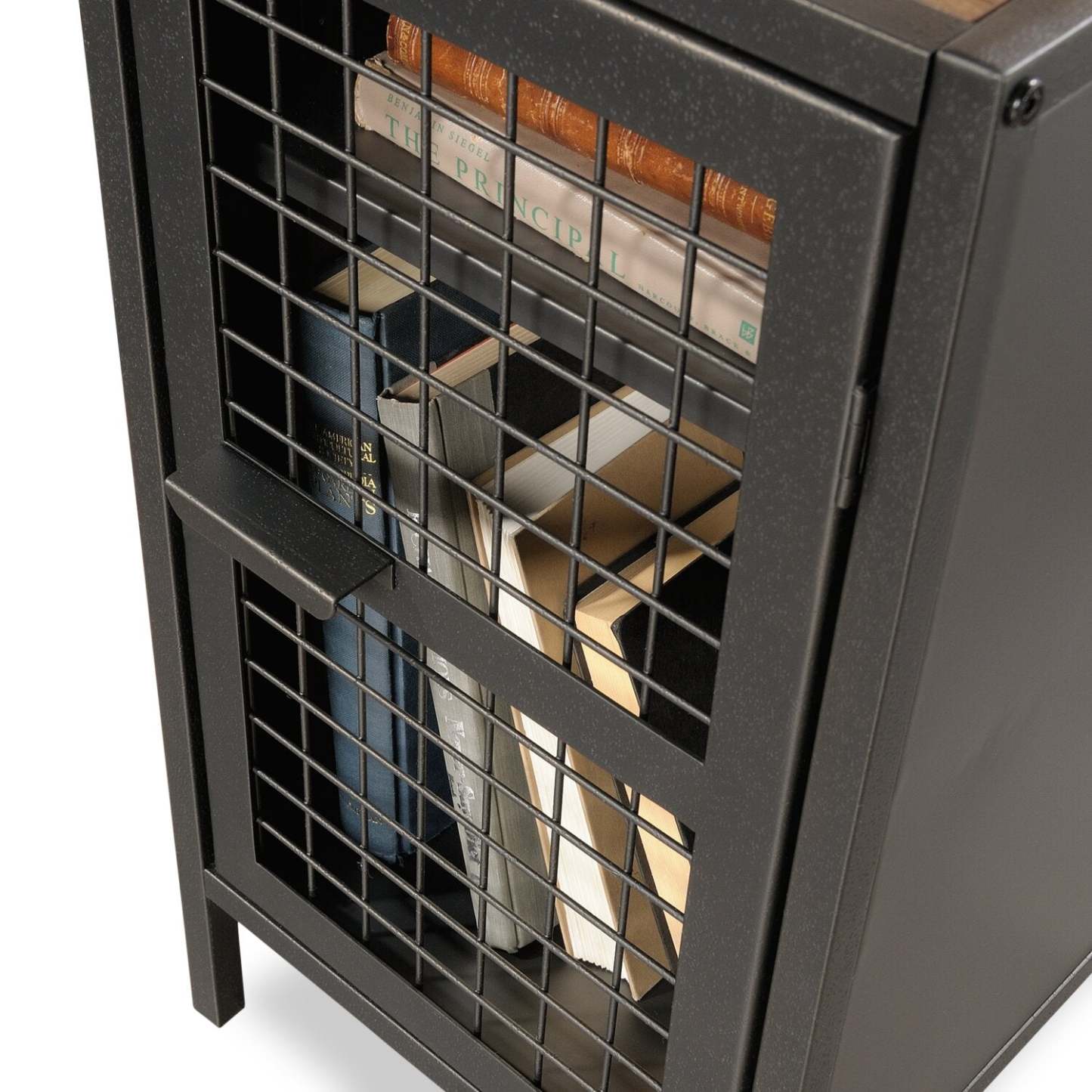 Bureau en forme de L Tayla de 60,67 po à 2 tiroirs avec armoire - chêne antique et noir