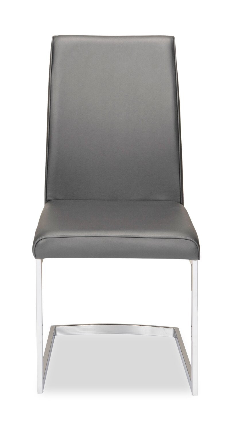 Naya 5pc Dining Package with 63-78.75W Extension Table & 4 Chairs - Faux White Marble & Grey | Ensemble de salle à manger Naya 5 pièces avec table à rallonge, 63 po à 78,75 po (L), et 4 chaises - imitation de marbre blanc et gris