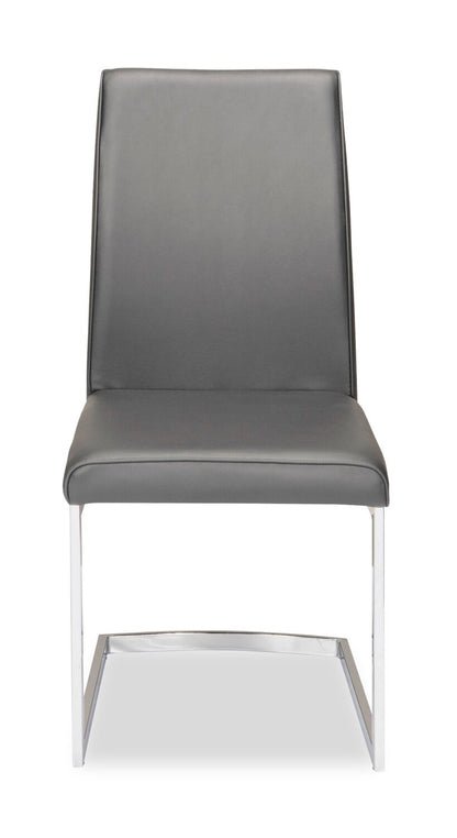 Naya 5pc Dining Package with 63-78.75W Extension Table & 4 Chairs - Faux White Marble & Grey | Ensemble de salle à manger Naya 5 pièces avec table à rallonge, 63 po à 78,75 po (L), et 4 chaises - imitation de marbre blanc et gris