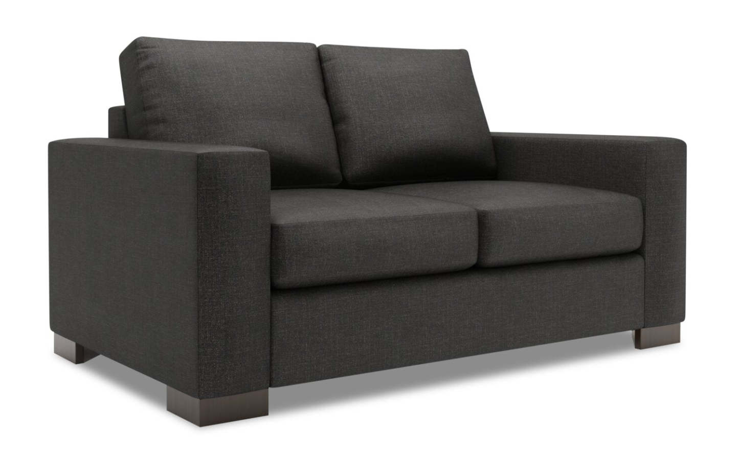 Fabriquée au Canada Causeuse personnalisable Track de Sofa Lab de 62 po en tissu d'apparence lin avec accoudoirs rectilignes - gris Luna Kohl | TR202691