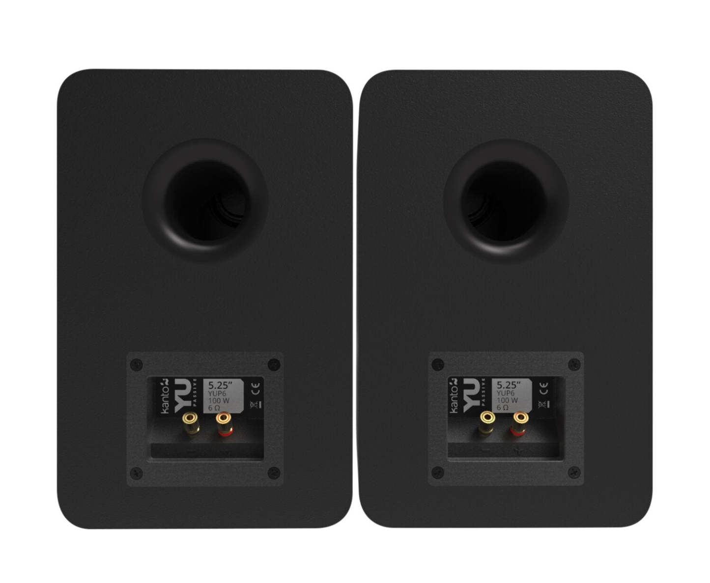 Kanto YU Enceintes bibliothèque passives 5,25 avec 1 tweeter à dôme en soie - Noir | Haut-parleurs d'étagère passifs Kanto YU 5,25 po avec haut-parleur d'aigus 1 po, dôme en soie -noirs | YUP6BSPK