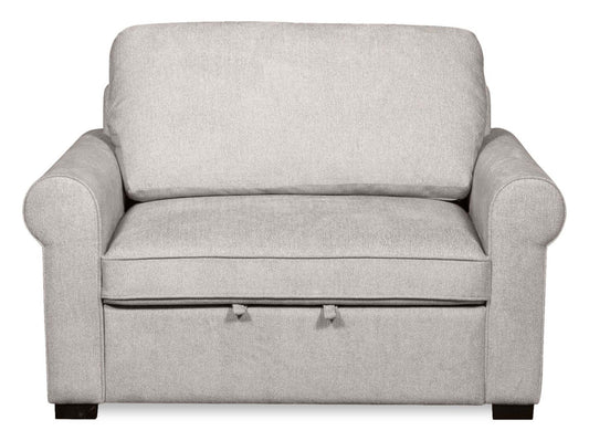 Fauteuil convertible Haven de Scott Living de 55 po en tissu de chenille avec pattes en bois - grise