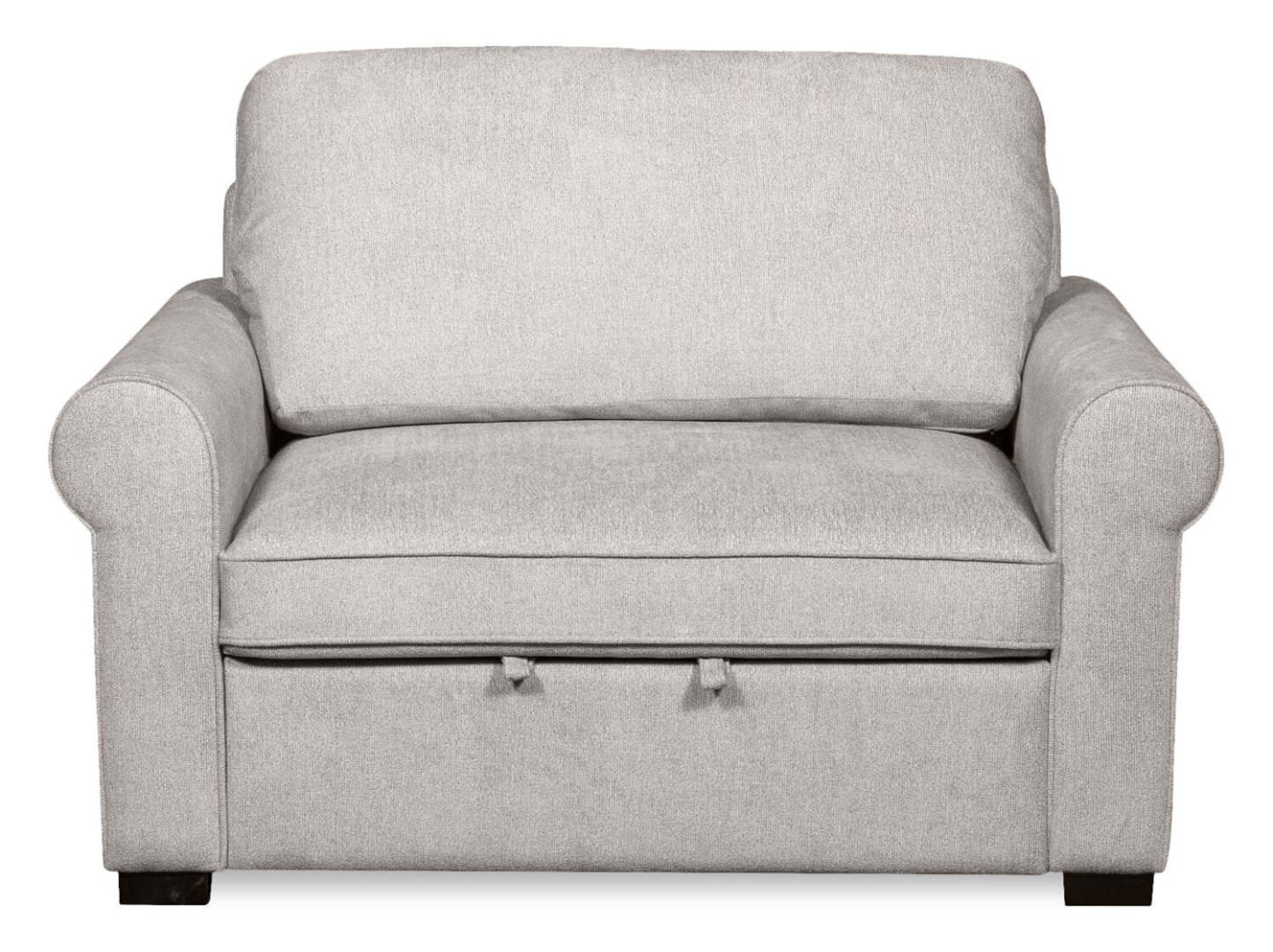 Fauteuil convertible Haven de Scott Living de 55 po en tissu de chenille avec pattes en bois - grise