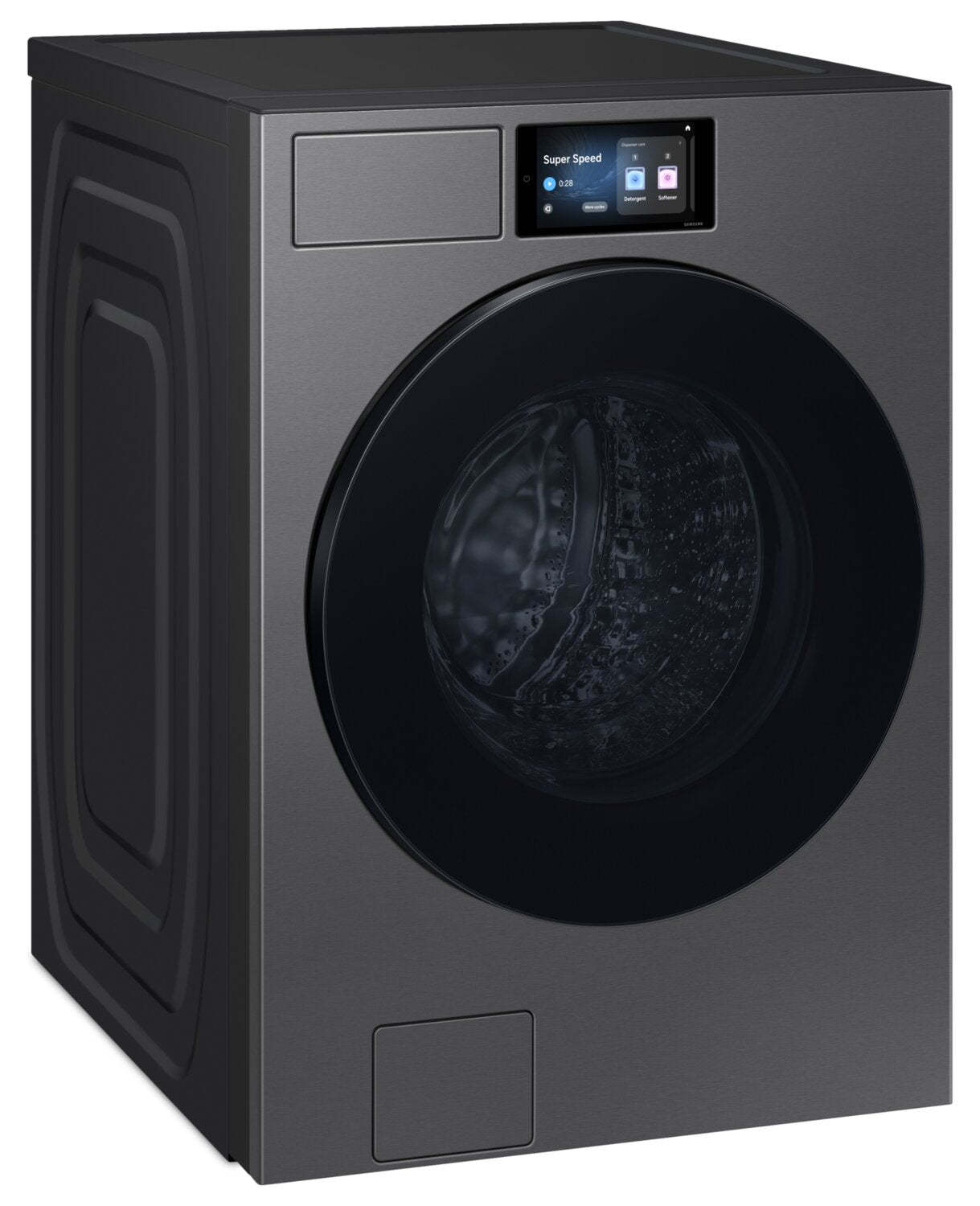 Samsung Bespoke 6.1 Cu. Ft. Laveuse à chargement frontal avec détection de tissu par IA – Acier foncé - WF90F53ADSA5 | Laveuse Bespoke de Samsung  à chargement frontal de 6,1 pi3 avec détecteur de tissu par IA - acier foncé - WF90F53ADSA5