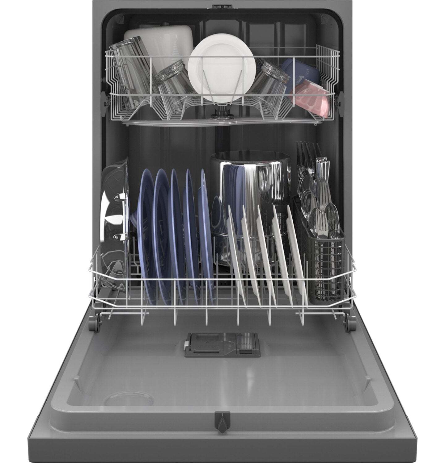GE 24 59 dBA Built-In Front-Control Dishwasher with Piranha Hard Food Disposer - Stainless - GDF510… | Lave-vaisselle encastré GE de 24 po et de 59 dBA avec commandes à l’avant et broyeur d’aliments soli…