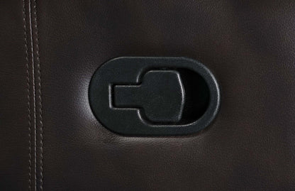 Adam 34.45 Fauteuil inclinable coulissant en tissu d'apparence cuir marron | Fauteuil coulissant inclinable Adam de 34,45 po en tissu d'apparence cuir brun