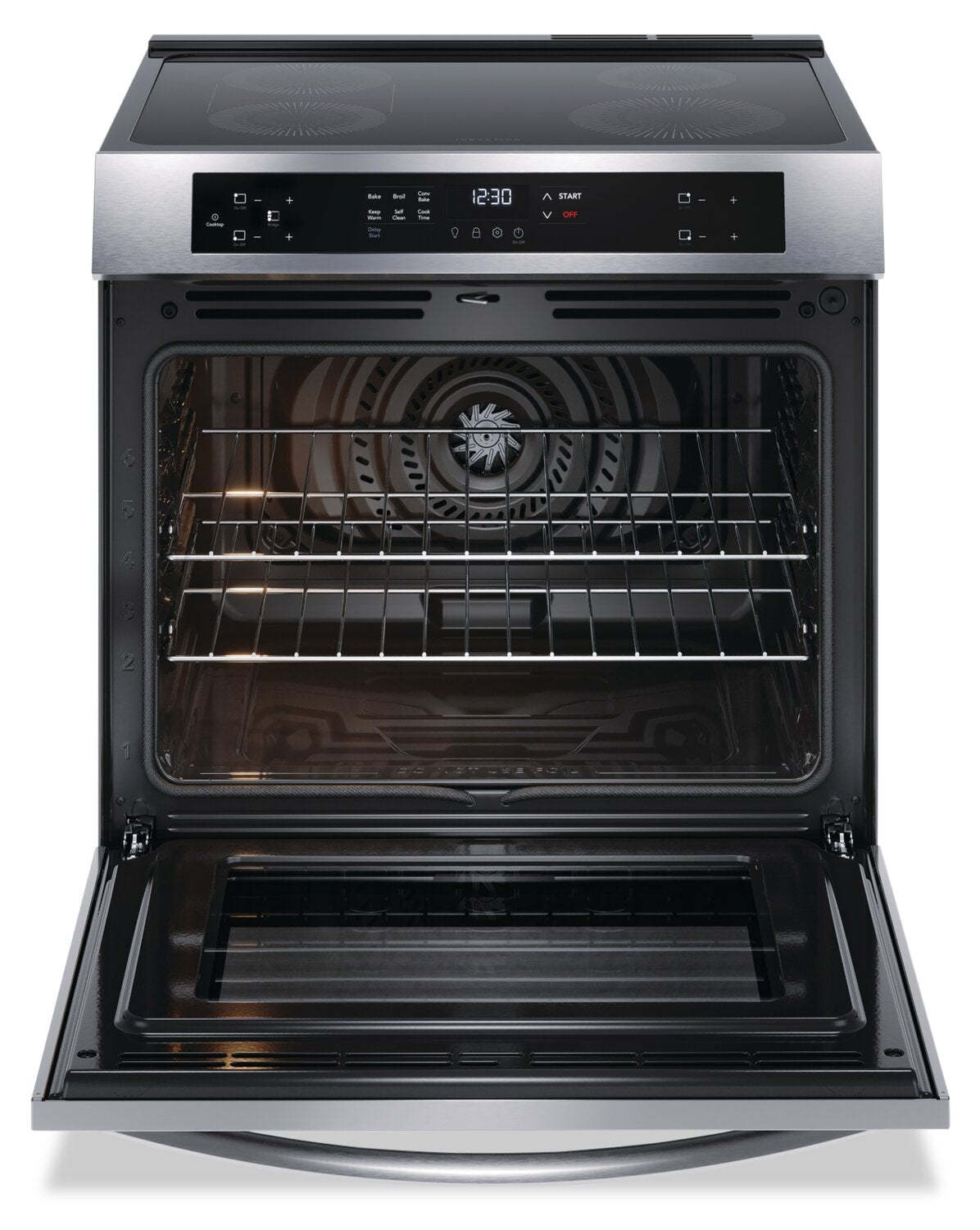 Cuisinière à induction Frigidaire de 5,3 pi³ avec surface de cuisson facile à nettoyer et cuisson par convection - Acier inoxydable…
