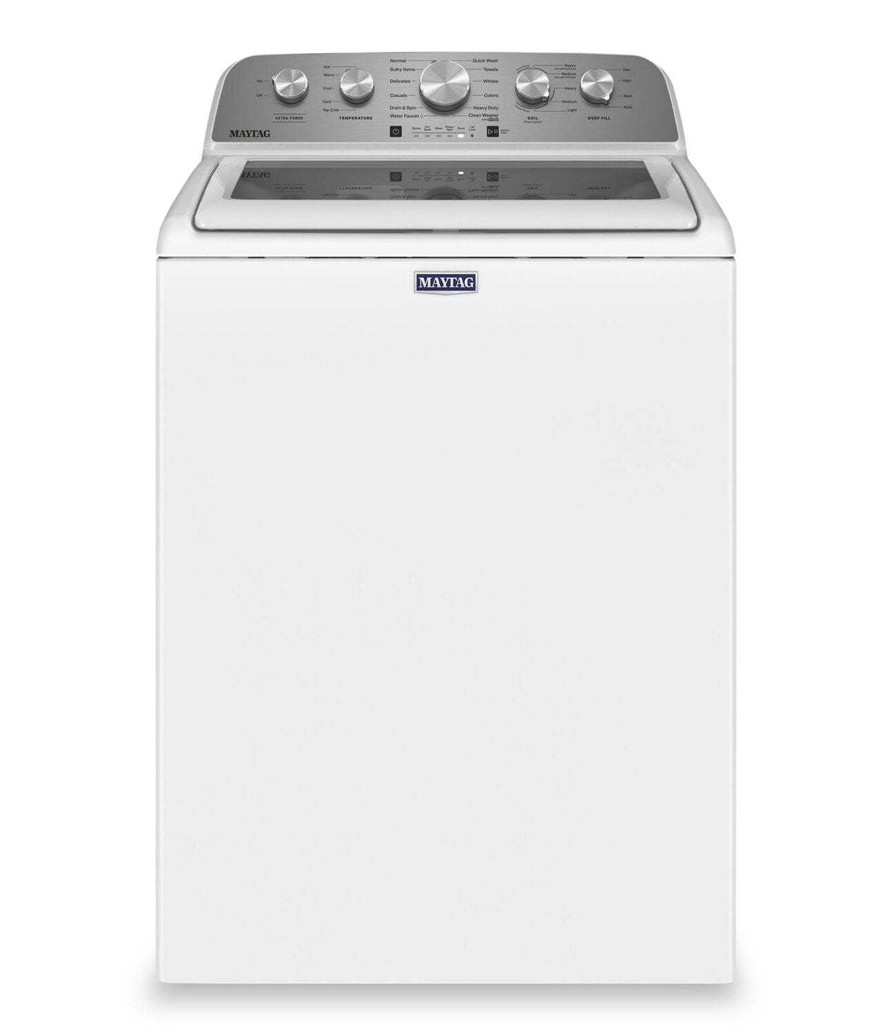 Maytag 5,4 pi3 Laveuse à chargement par le haut avec fonction Extra Power - blanche - MVW5435PW | Laveuse Maytag à chargement par le haut de 5,4 pi3 avec fonction Extra Power - blanche - MVW5435PW | MVW5435W