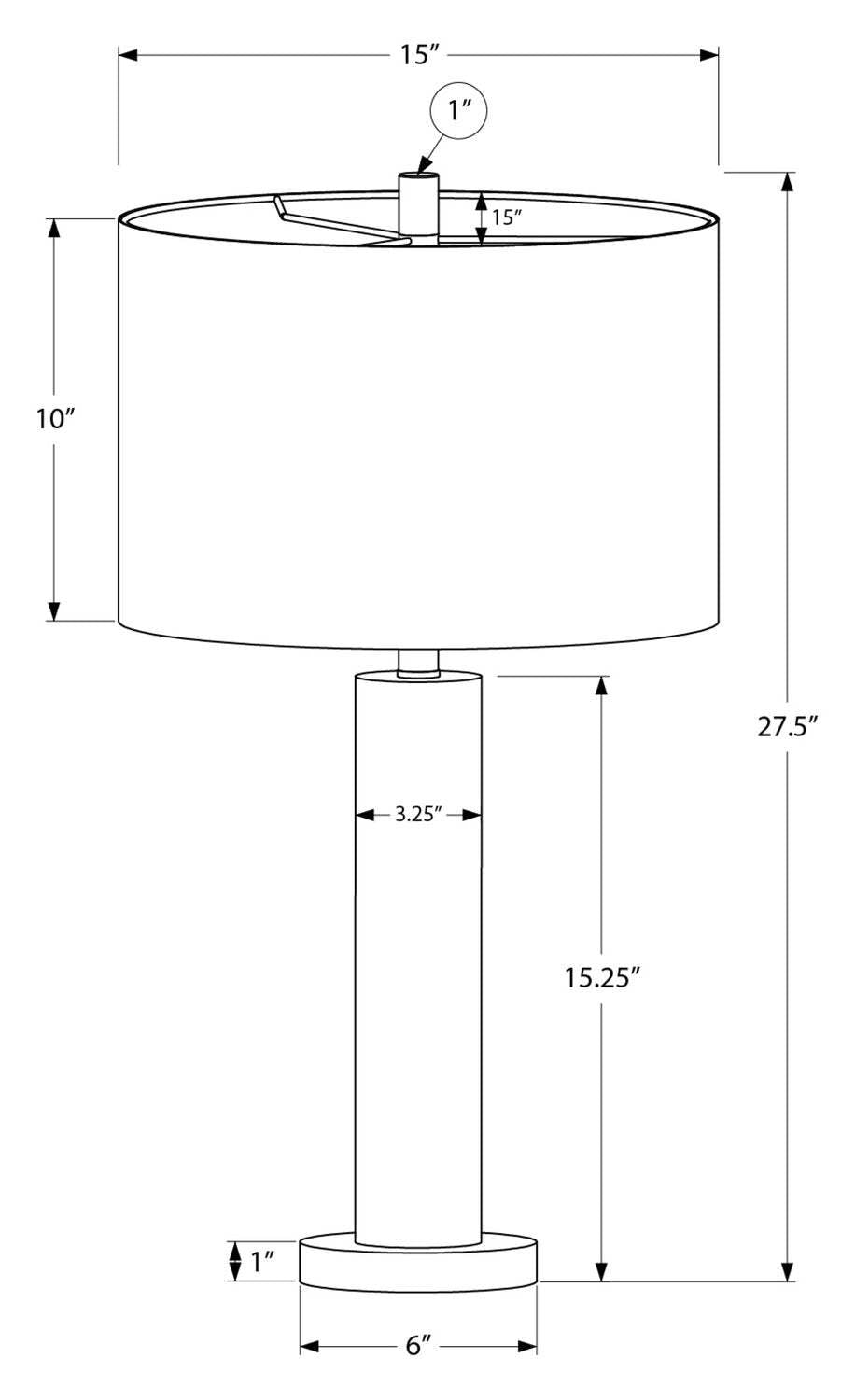 Lampe de table 28 Nickel Metal avec base en acrylique|Lampe de table de 28 po en métal nickel avec base en acrylique