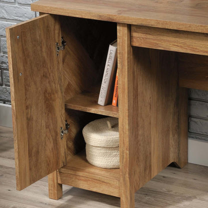 Bureau Alfie de 53,15 po à 2 tiroirs avec armoire - brun clair