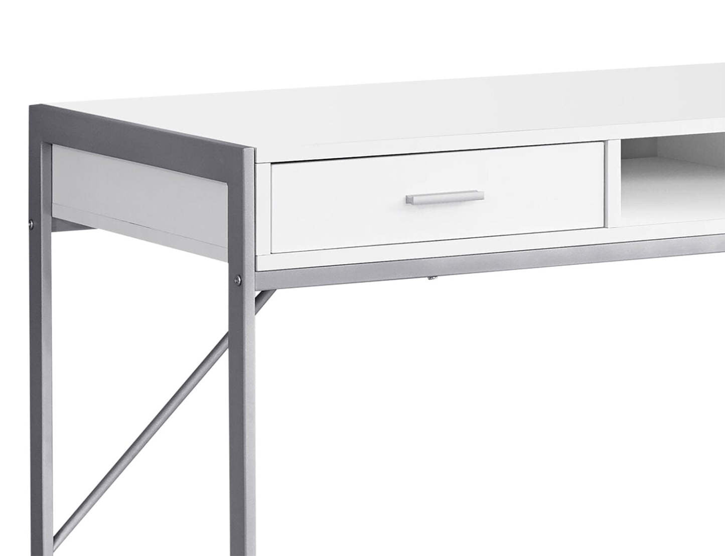 Bureau Xavier 48 avec 2 tiroirs et compartiment - Blanc|Bureau Xavier de 48 po à 2 tiroirs et compartiment - blanc