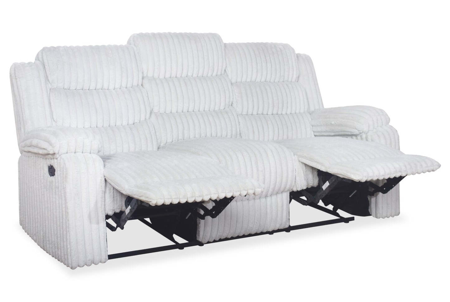 Bryson 82.5 Faux Fur Fabric Reclining Sofa - Mist Grey | Canapé inclinable Bryson de 82,5 po en tissu de fausse fourrure - gris brume