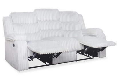 Bryson 82.5 Faux Fur Fabric Reclining Sofa - Mist Grey | Canapé inclinable Bryson de 82,5 po en tissu de fausse fourrure - gris brume