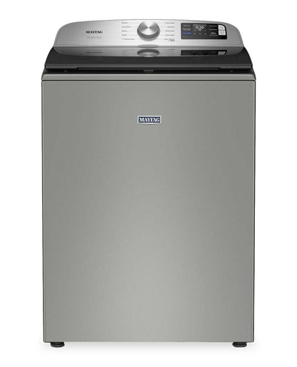 Maytag 6,0 pi³ Laveuse intelligente à chargement par le haut et 7,4 pi³ Sécheuse électrique - Argenté radieux | Maytag 6,0 Cu. Ft. Smart Top-Load Washer and 7.4 Cu. Ft. Electric Dryer - Radiant Silver