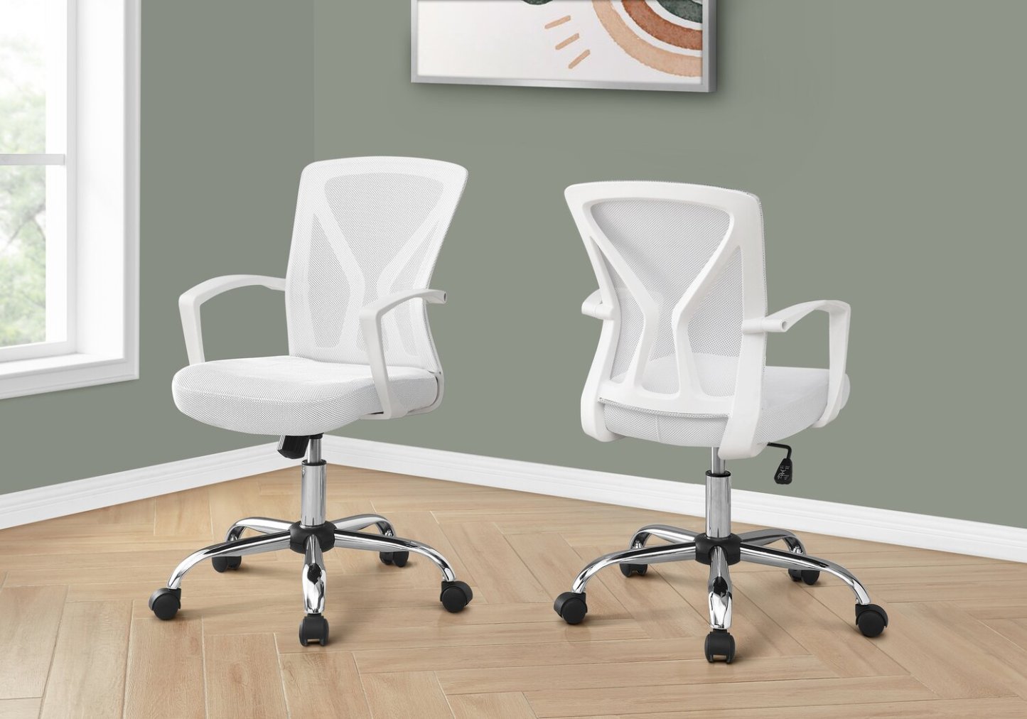 Dominic 23.5 Office Chair with Mesh Back - Blanc|Chaise de bureau Dominic de 23,5 po avec dossier en maille - blanche