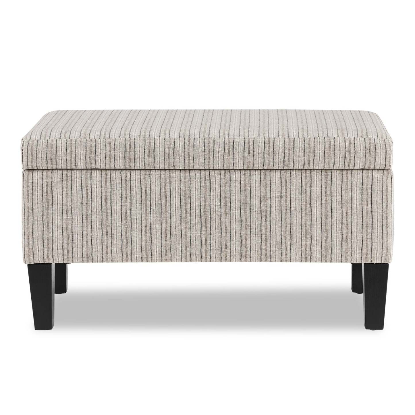 Calgary 32 Storage Fabric Ottoman - Grey Rayé|Pouf de rangement Calgary de 32 po en tissu - rayé gris