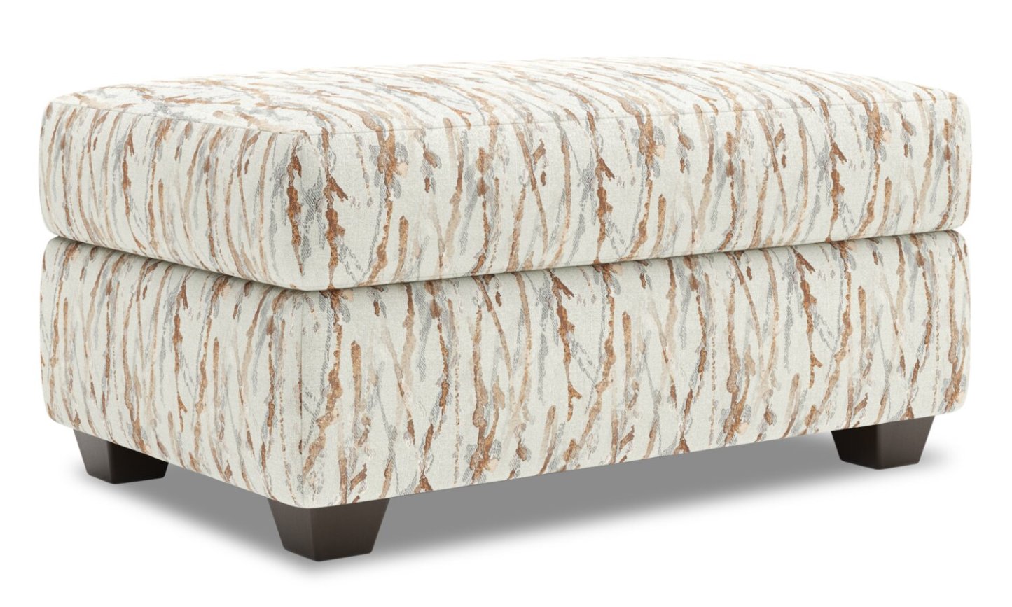 Fabriqué au Canada Pouf de rangement personnalisable The Trunk 39 en tissu - Mineral multicolore | Pouf de rangement The Trunk de Sofa Lab de 39 po fabriqué au Canada en tissu - Mineral multicolore | TRUN1149