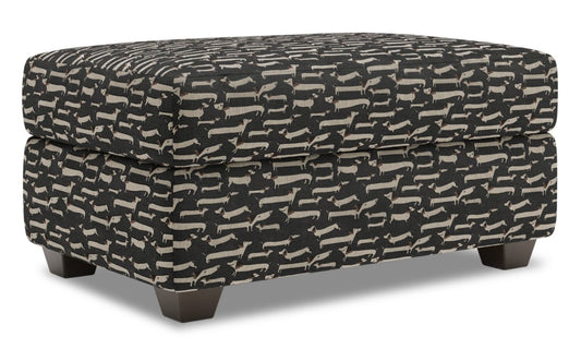 Fabriqué au Canada Pouf de rangement personnalisable The Trunk 39 en tissu - Peppercorn multicolore | Pouf de rangement The Trunk de Sofa Lab de 39 po fabriqué au Canada en tissu - Peppercorn multicolore | TRUN1143
