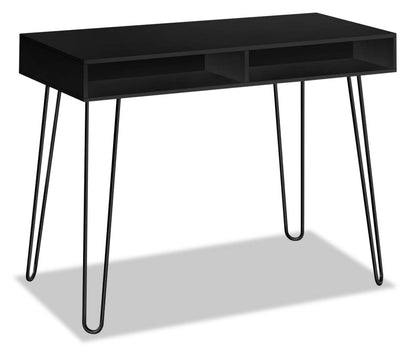 Bureau Ezra 40 avec casiers- Noir|Bureau Ezra de 40 po avec compartiments ouverts - noir