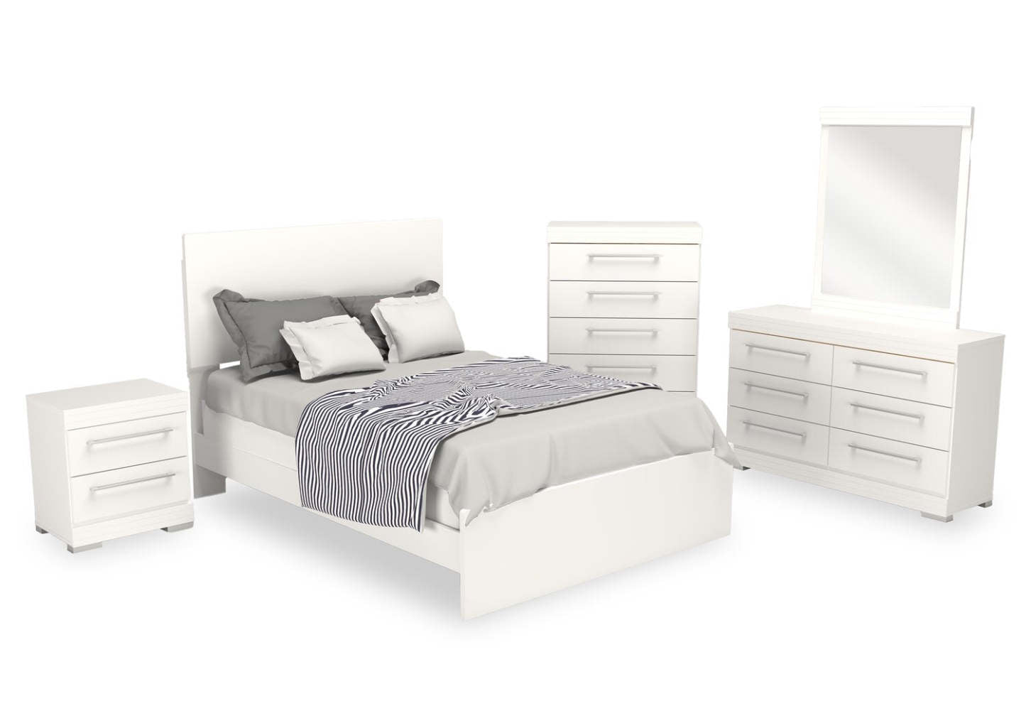 Commode de chambre à coucher Riley, 5 tiroirs, 31 l x 46 h, fabriquée au Canada - Blanc | Commode verticale de chambre à coucher Riley de 31 po (L) x 46 po (H) à 5 tiroirs, fabriquée au Canada - blanche