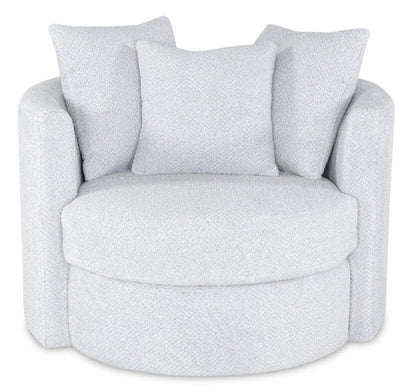 Fauteuil d'appoint pivotant Cuddler Midi de 42 po fabriqué au Canada en tissu chenille - gris Teddy Star