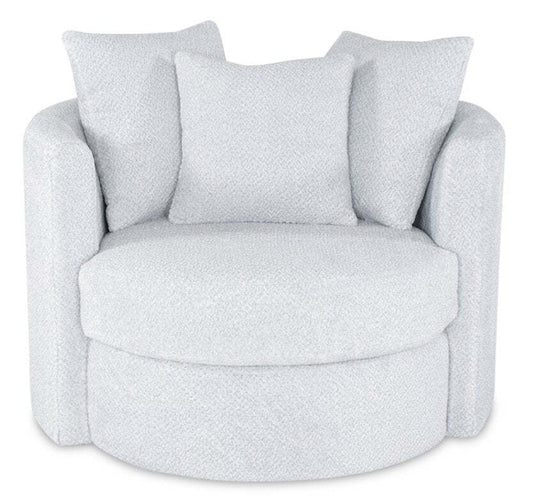 Fauteuil d'appoint pivotant Cuddler Midi de 42 po fabriqué au Canada en tissu chenille - gris Teddy Star