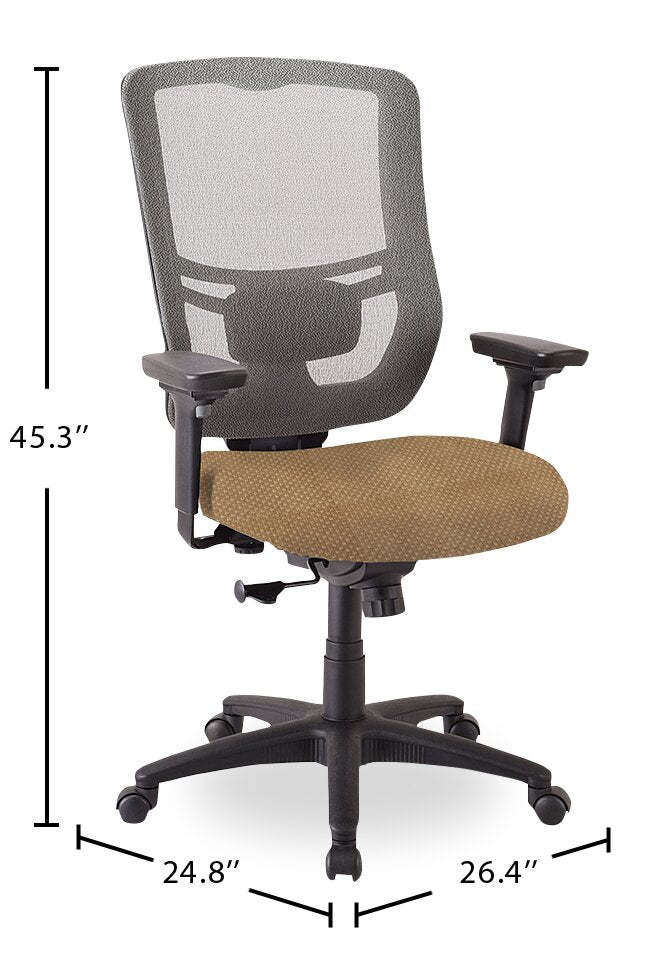 Tempur-Pedic Dante 26.4 Chaise de bureau - Beige avec dossier en maille | Chaise de bureau Dante de Tempur-Pedic de 26,4 po - beige avec dossier à mailles